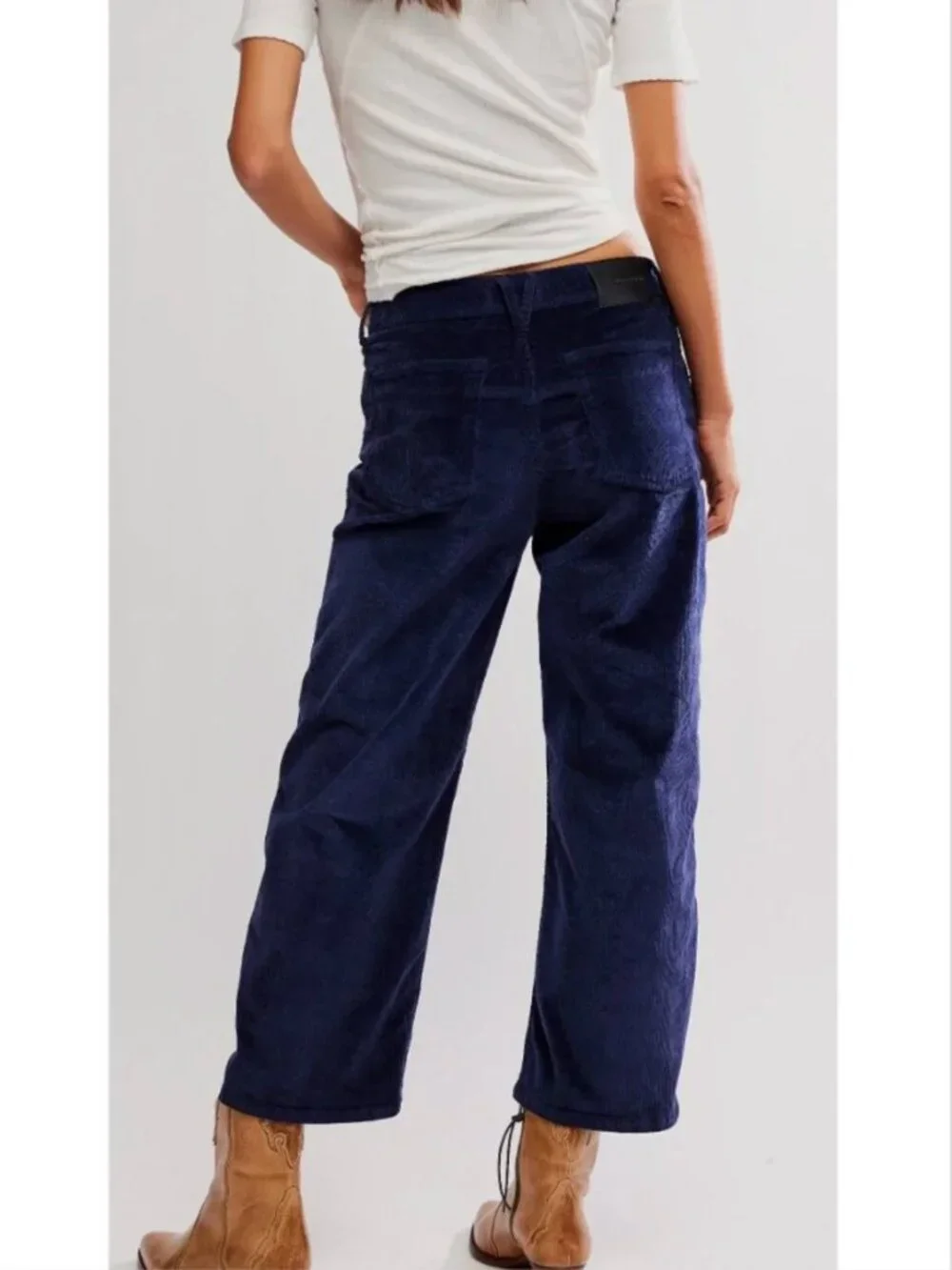 FREE PEOPLE NWT We The Free Deep Trance Dropped Corduroy Jeans / Deep Seas